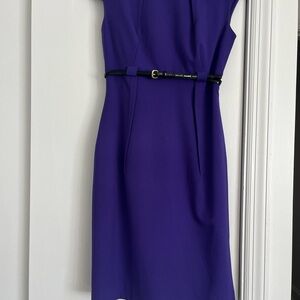 Calvin Klein Purple Sheath Dress Scoop Neck Midi